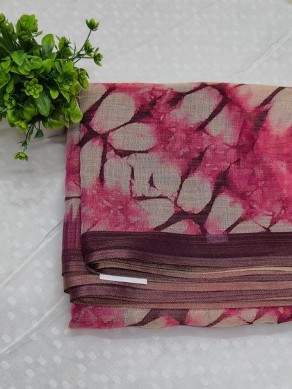 Pink Linen Tissue Saree
