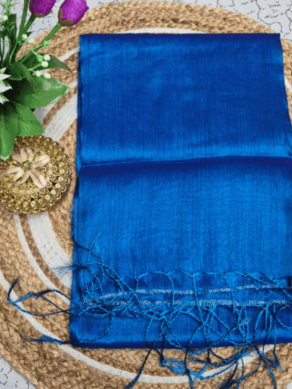 Peacock Blue Soft Silk Saree
