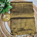 Antique Gold Plain Silk Saree