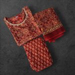 Maroon Bloom Printed Cotton Kurta Set with Dupatta