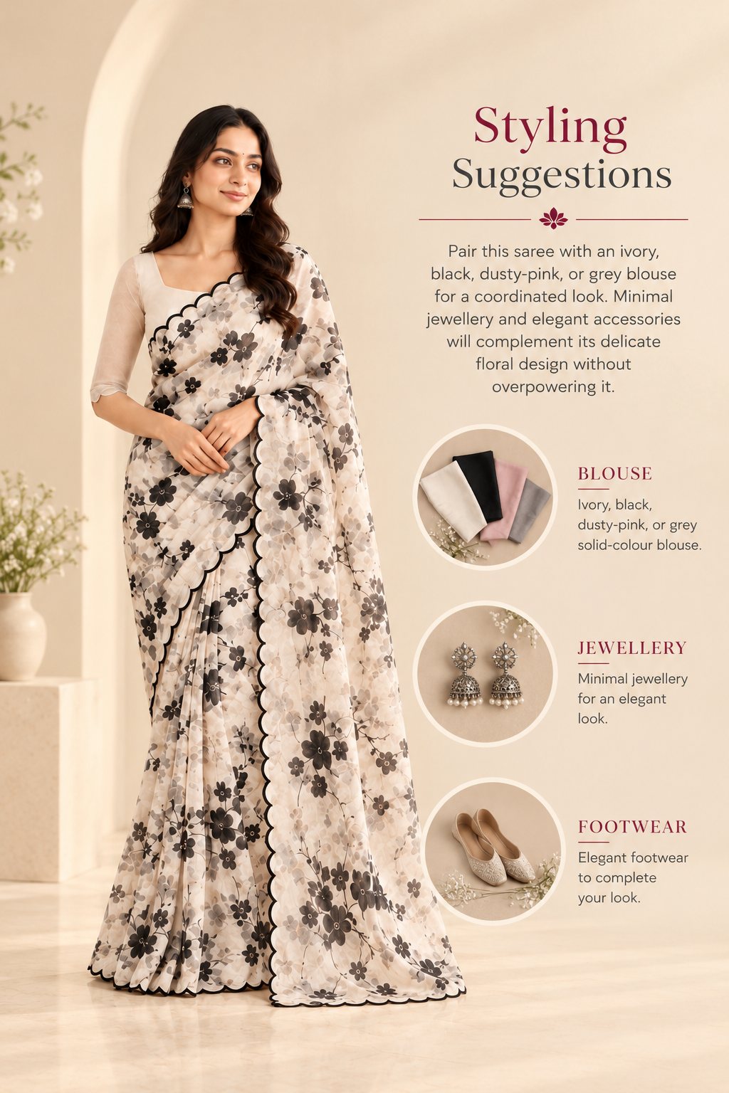 White Organza Saree-2
